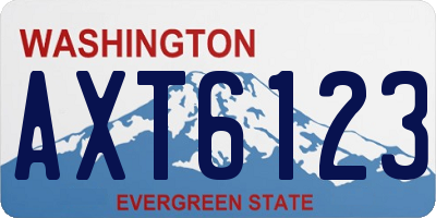 WA license plate AXT6123