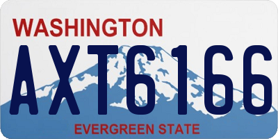 WA license plate AXT6166