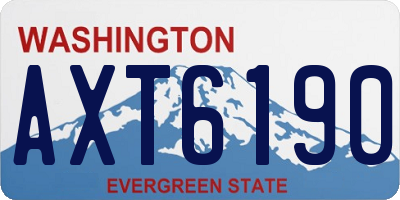 WA license plate AXT6190