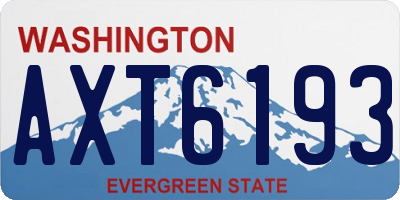 WA license plate AXT6193