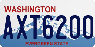 WA license plate AXT6200