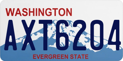 WA license plate AXT6204
