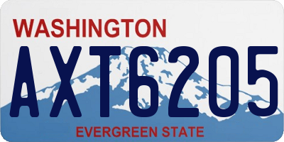 WA license plate AXT6205