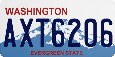 WA license plate AXT6206