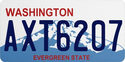 WA license plate AXT6207