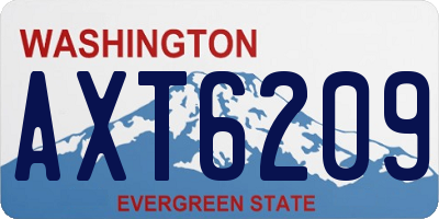 WA license plate AXT6209