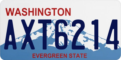 WA license plate AXT6214