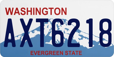 WA license plate AXT6218