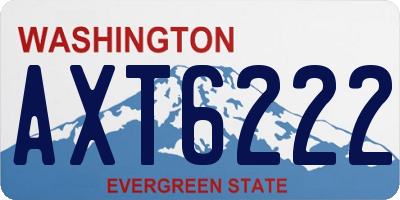 WA license plate AXT6222