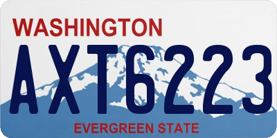 WA license plate AXT6223