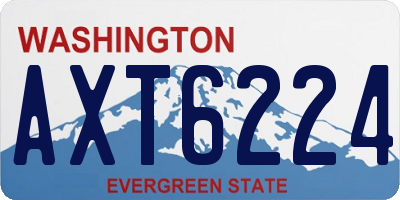WA license plate AXT6224