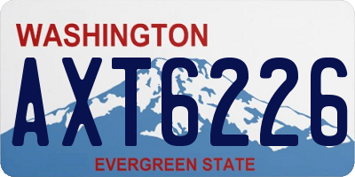 WA license plate AXT6226