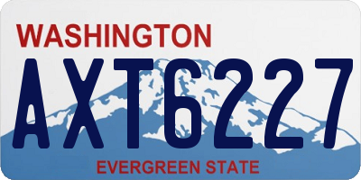 WA license plate AXT6227