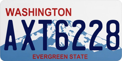 WA license plate AXT6228