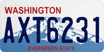 WA license plate AXT6231