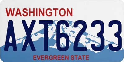 WA license plate AXT6233