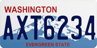 WA license plate AXT6234