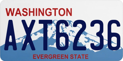 WA license plate AXT6236