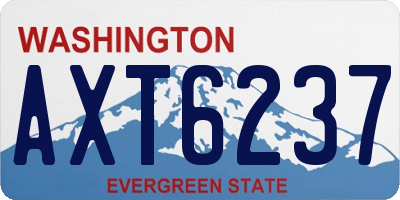 WA license plate AXT6237
