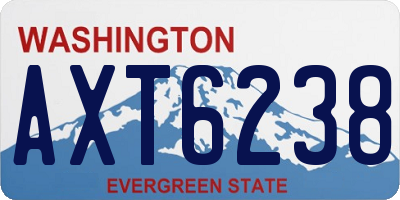 WA license plate AXT6238