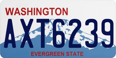 WA license plate AXT6239