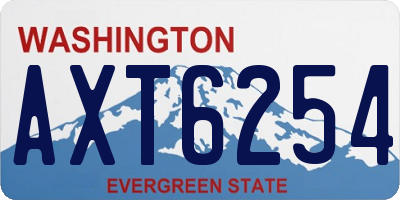 WA license plate AXT6254