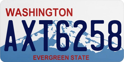 WA license plate AXT6258