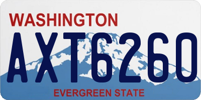 WA license plate AXT6260