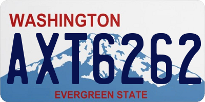 WA license plate AXT6262