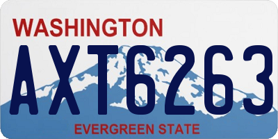 WA license plate AXT6263