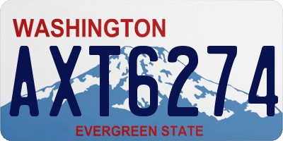 WA license plate AXT6274