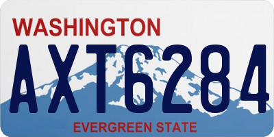 WA license plate AXT6284