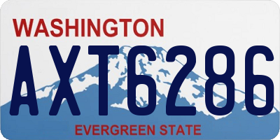 WA license plate AXT6286