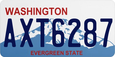 WA license plate AXT6287