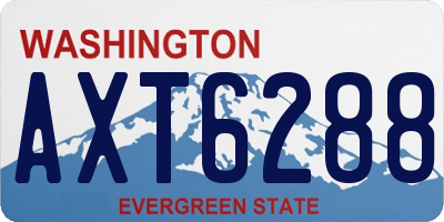 WA license plate AXT6288