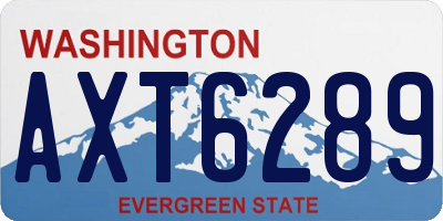 WA license plate AXT6289