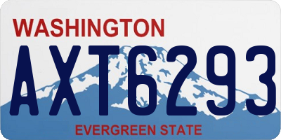 WA license plate AXT6293