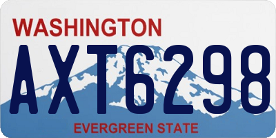 WA license plate AXT6298