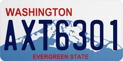 WA license plate AXT6301