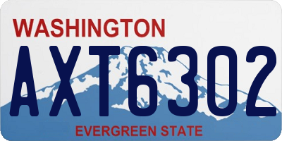 WA license plate AXT6302
