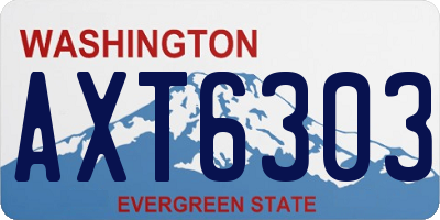 WA license plate AXT6303