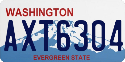 WA license plate AXT6304