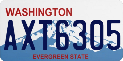 WA license plate AXT6305