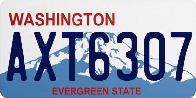 WA license plate AXT6307