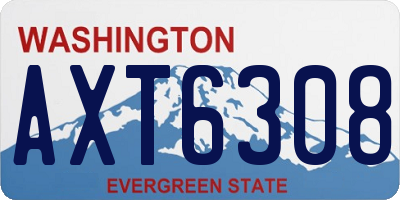 WA license plate AXT6308