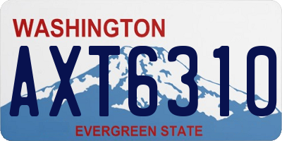 WA license plate AXT6310