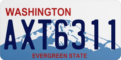 WA license plate AXT6311