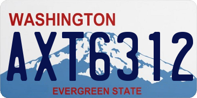 WA license plate AXT6312