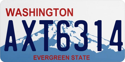 WA license plate AXT6314