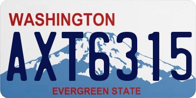 WA license plate AXT6315